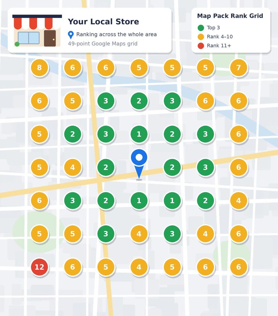 Local SEO Map Pack rank grid